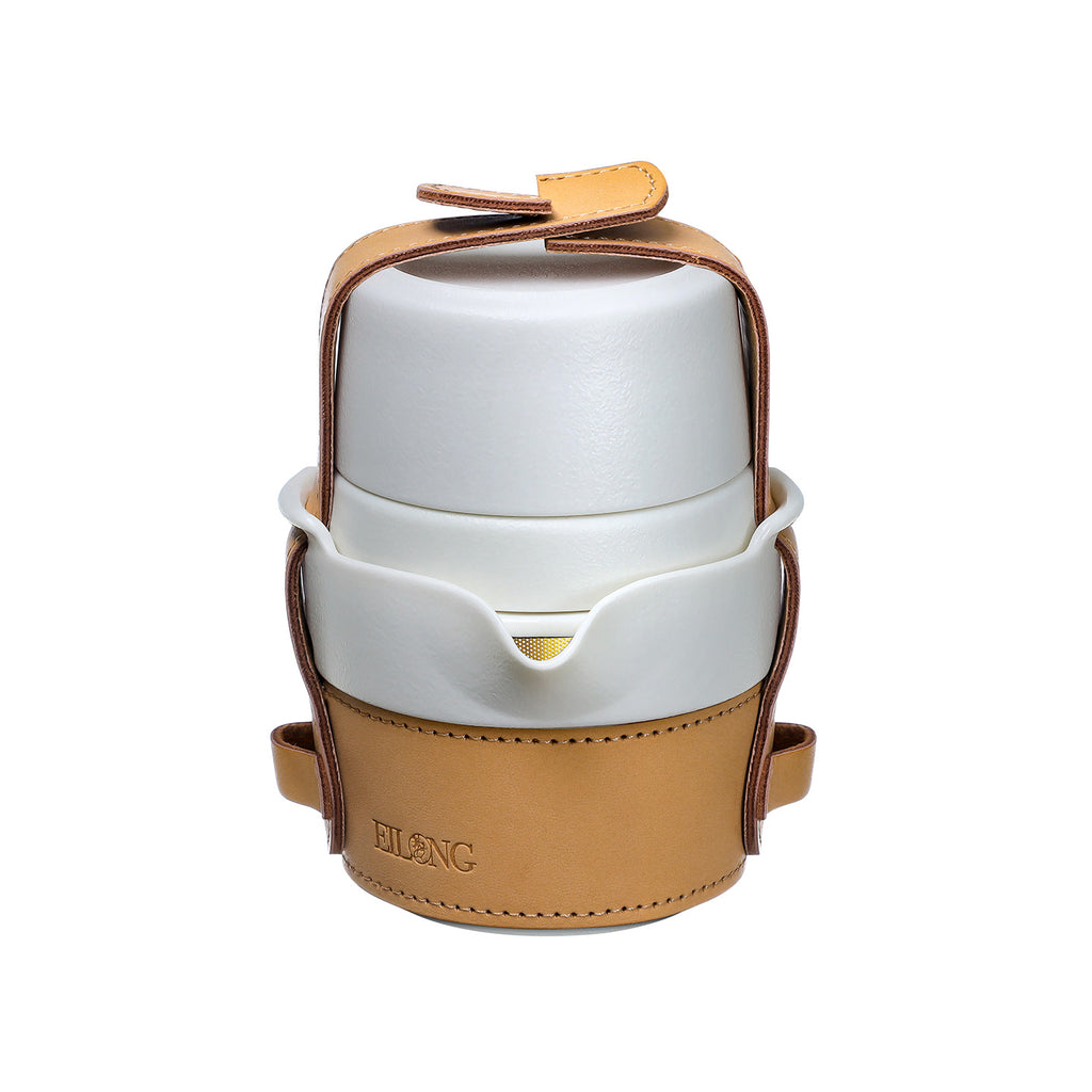 Modern Style Teapot Set-Traveler sharing set white