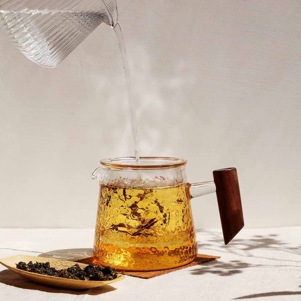 Small Glass Teapot-Hammer Impression Infuser Teapot 5