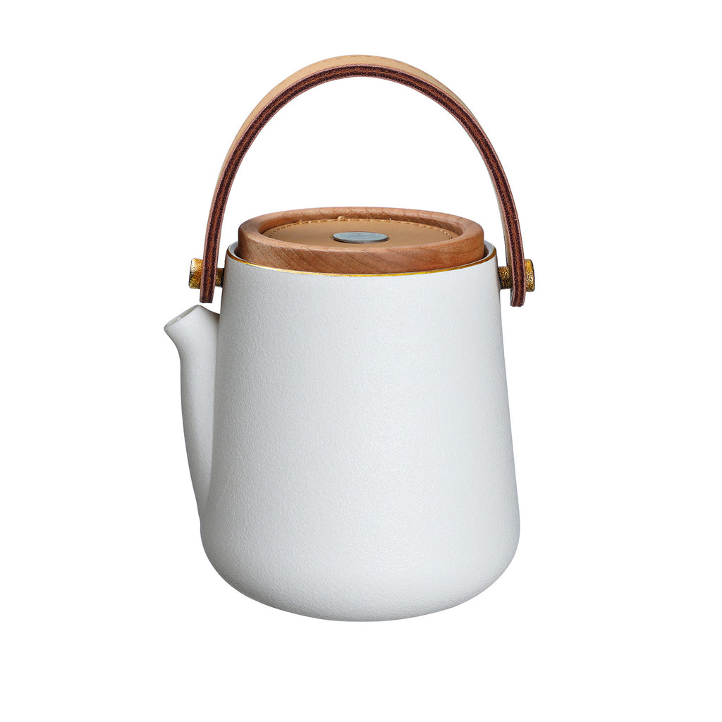 Stylish Teapot Set for One-Fashionable Leather Exclusive Tea Set white