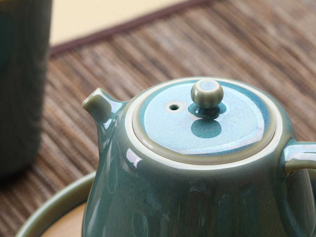 Chinese Teapot-Hare's Fur Glaze Teapot Green 3