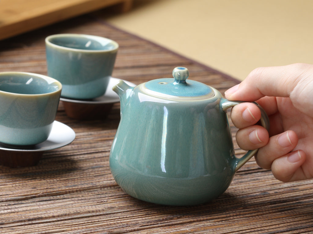 Chinese Teapot-Hare's Fur Glaze Teapot Green 6