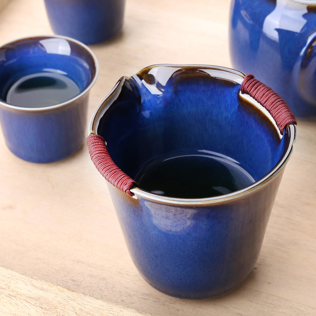 Chinese Tea Pitcher-Hare's Fur Glaze Pitcher Blue 1