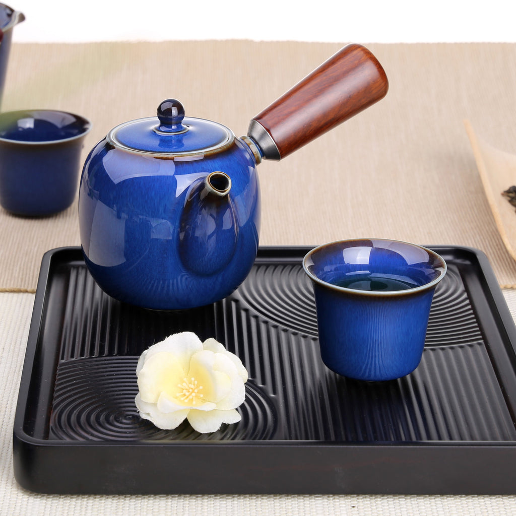 Chinese Ceramic Teapot-Hare's Fur Glaze Teapot Blue 1