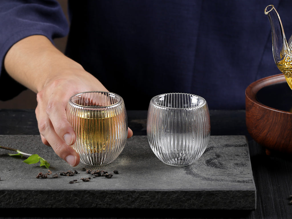 Glass Tea Cup Set-Silver Lining Double Wall Glass Cup 2