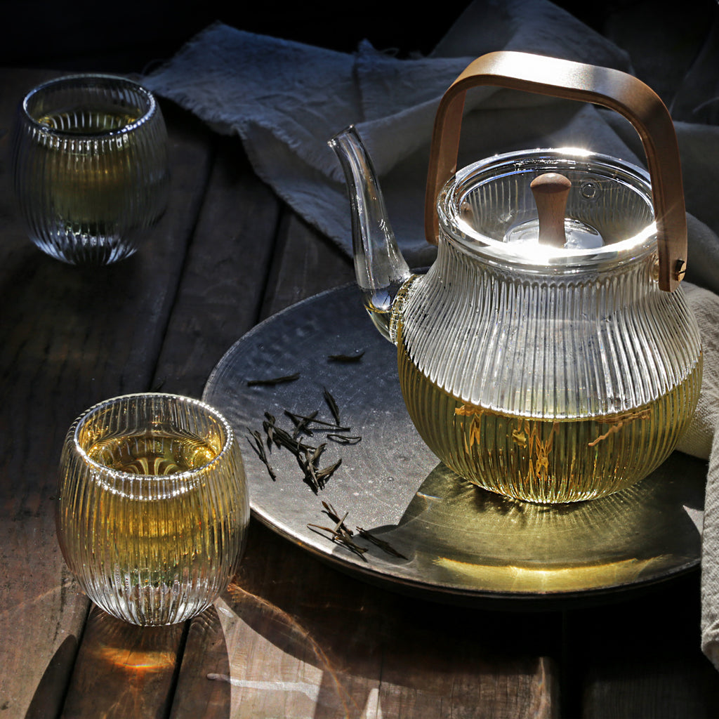 Clear Glass Teapot-Silver Lining Glass Teapot 1