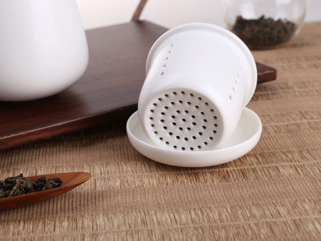 Ceramic Tea Mug with Infuser-The White Truth Infuser Mug 4