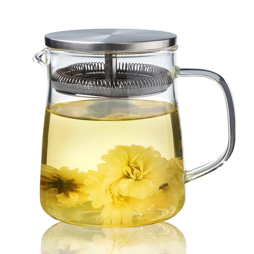 Borosilicate Glass Teapot-Flat Top Teapot 650ml
