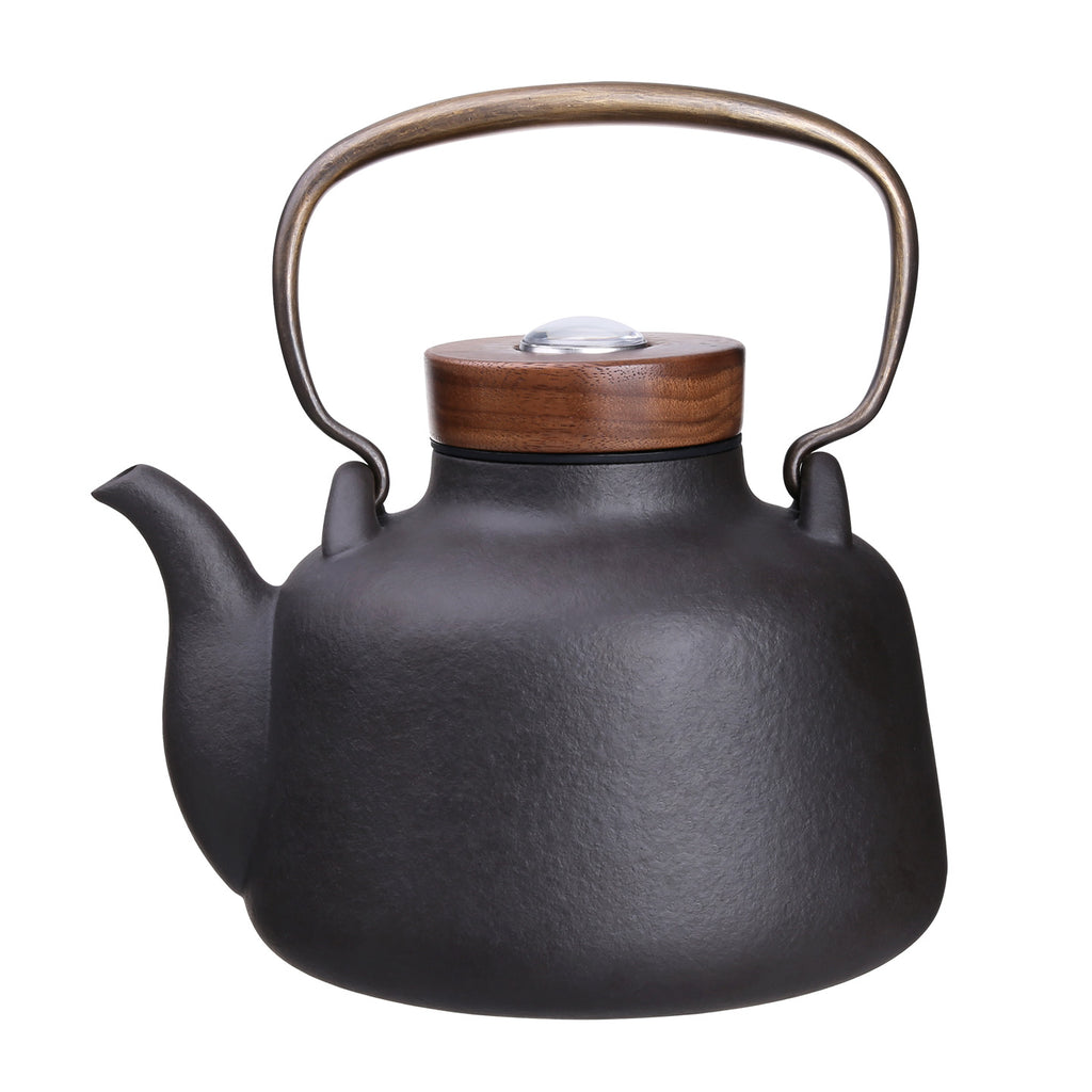 Ceramic Kettle-Crescent Spring Kettle with thermometer rust