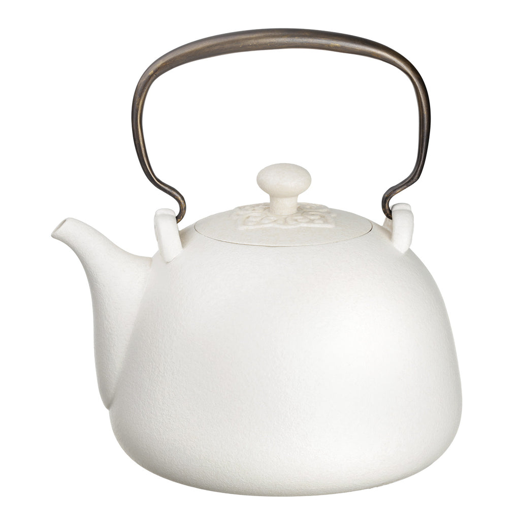 Ceramic Tea Kettle-Crescent Spring Kettle 1300ml white
