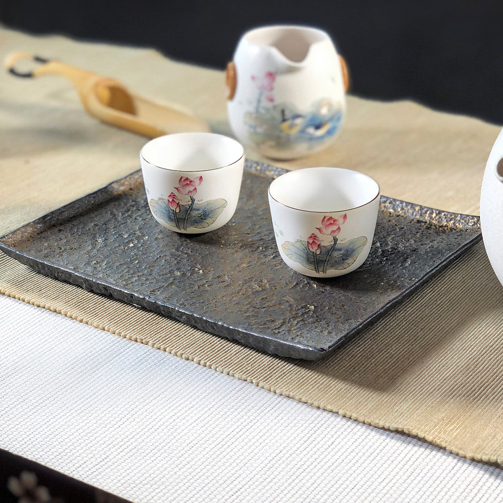 Ceramic Small Tray-Iron Glaze Tea Tray 1