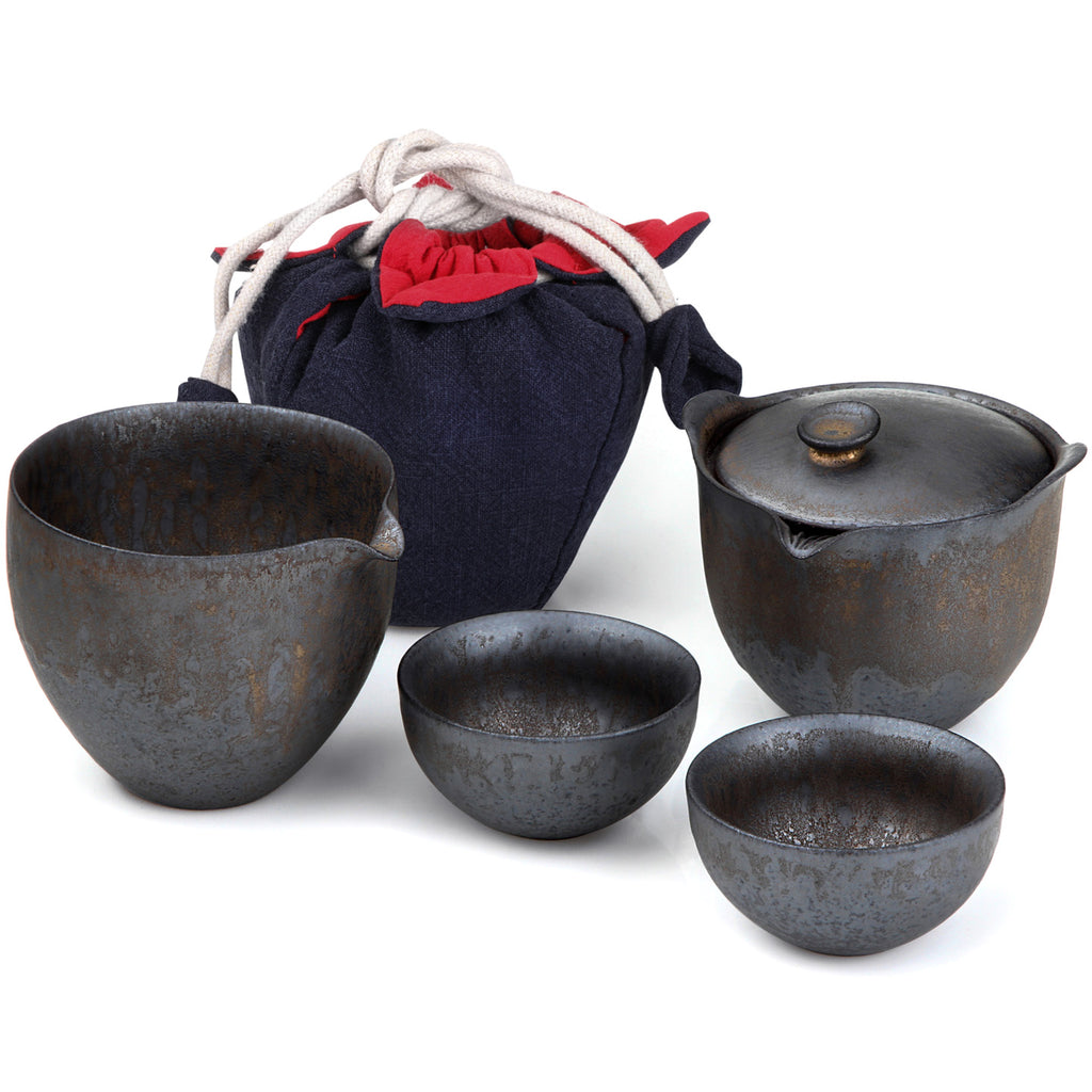 Chinese Teapot Set-Iron Glaze Travel Set 01