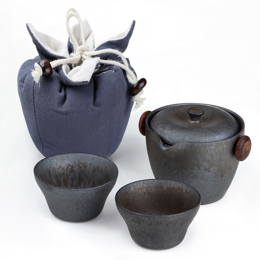 Chinese Teapot Set-Iron Glaze Travel Set 03
