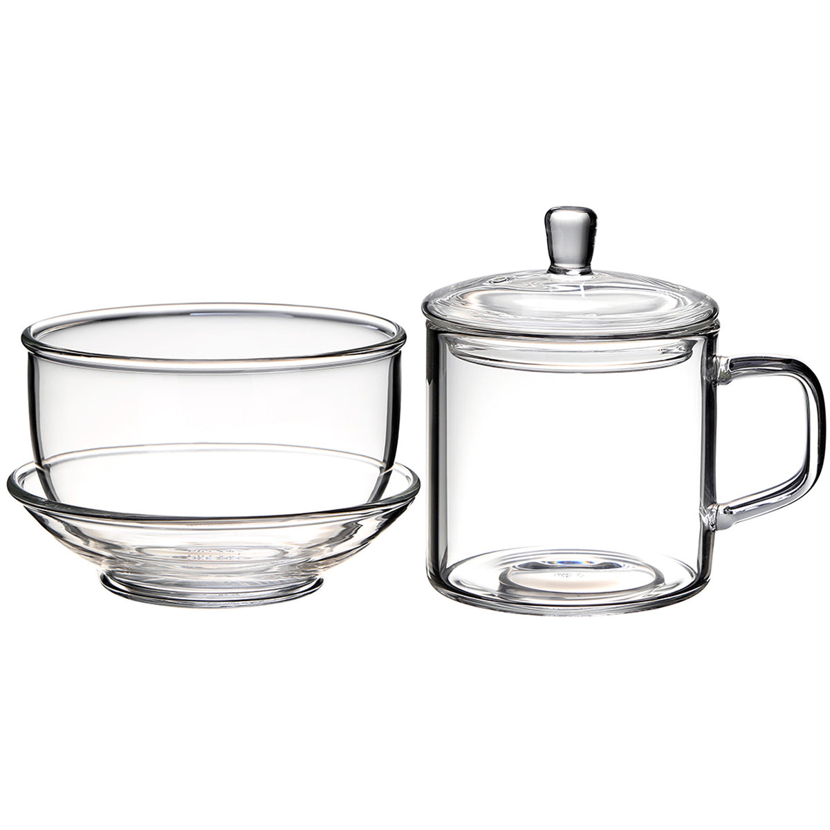 Susteas Glass Tea Cup with Lid and Infuser(Clear) – SUSTEAS