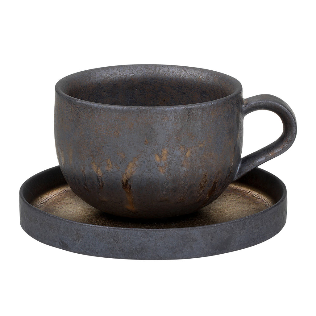 Coffee Cup Set-Iron Glaze Cup and Saucer 07