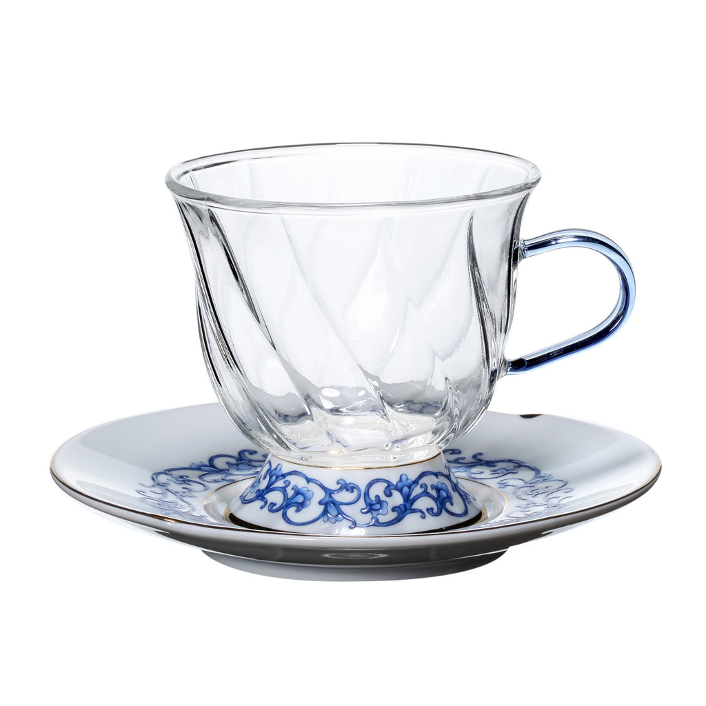 Glass Cup Set-Fusion Asia Coffee Cup and Saucer