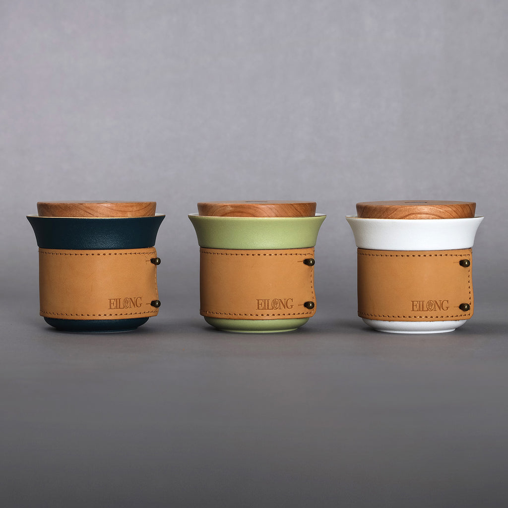 Stylish Teapot Set-Fashionable Leather Double Tea Set 5
