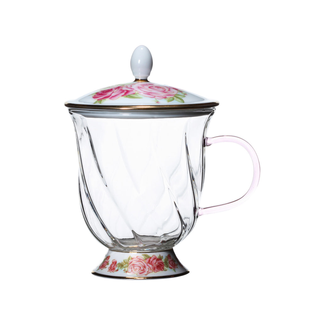 Tea Glass Mug-Fusion Rose Mug 10oz