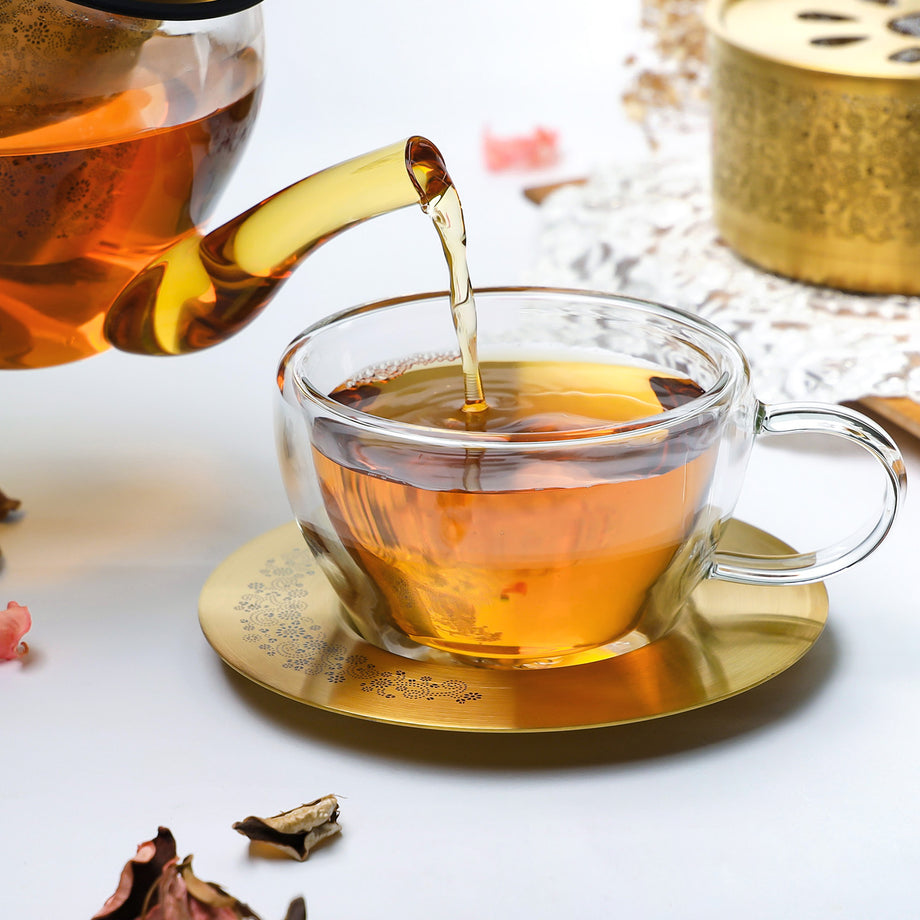 二重壁コーヒーカップ オーロラガラス カップ&ソーサー 200ml – EILONG®