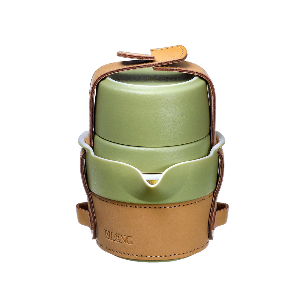 Modern Style Teapot Set-Traveler sharing set green