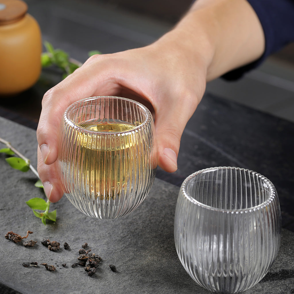 Glass Tea Set-Silver Lining Teapot Set 3pcs 5