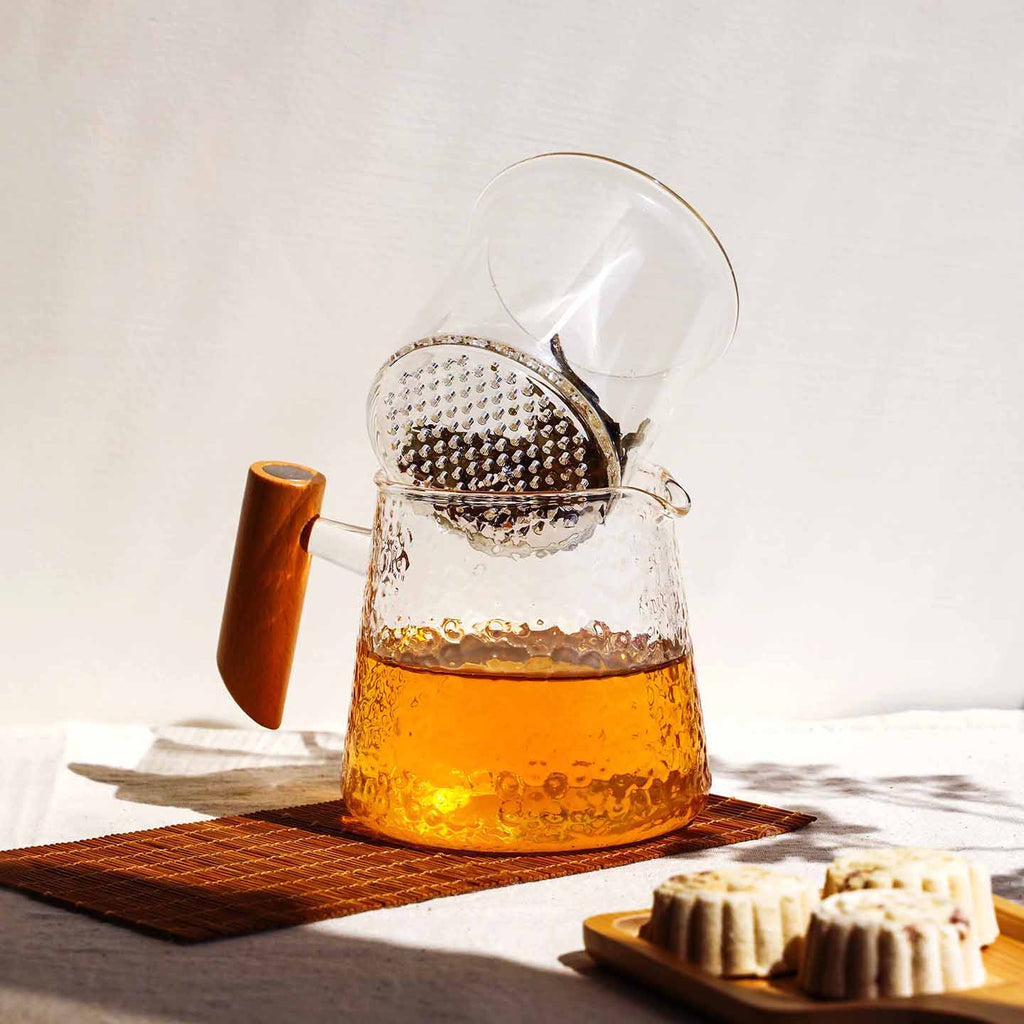 Small Glass Teapot-Hammer Impression Infuser Teapot 6