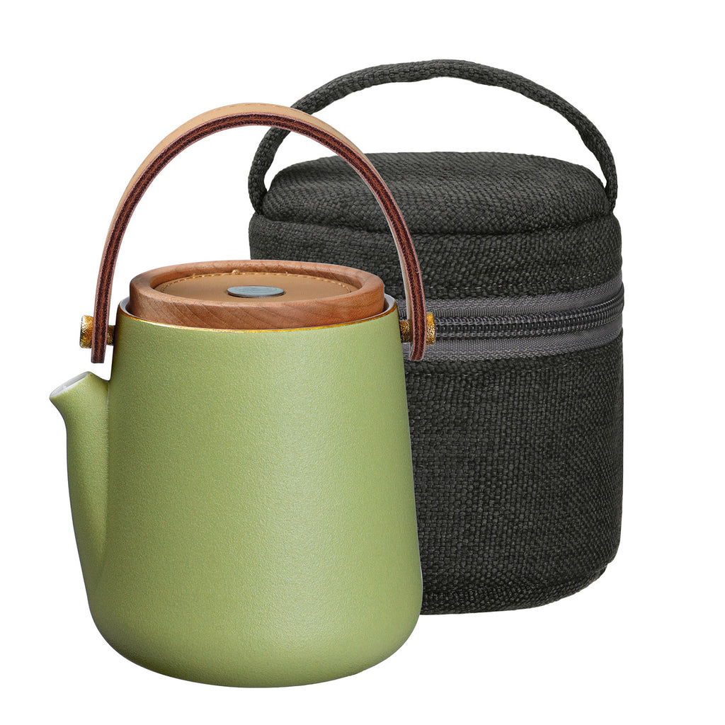 Travel Stylish Teapot Set-Fashionable Leather Exclusive Travel Bag Set G2