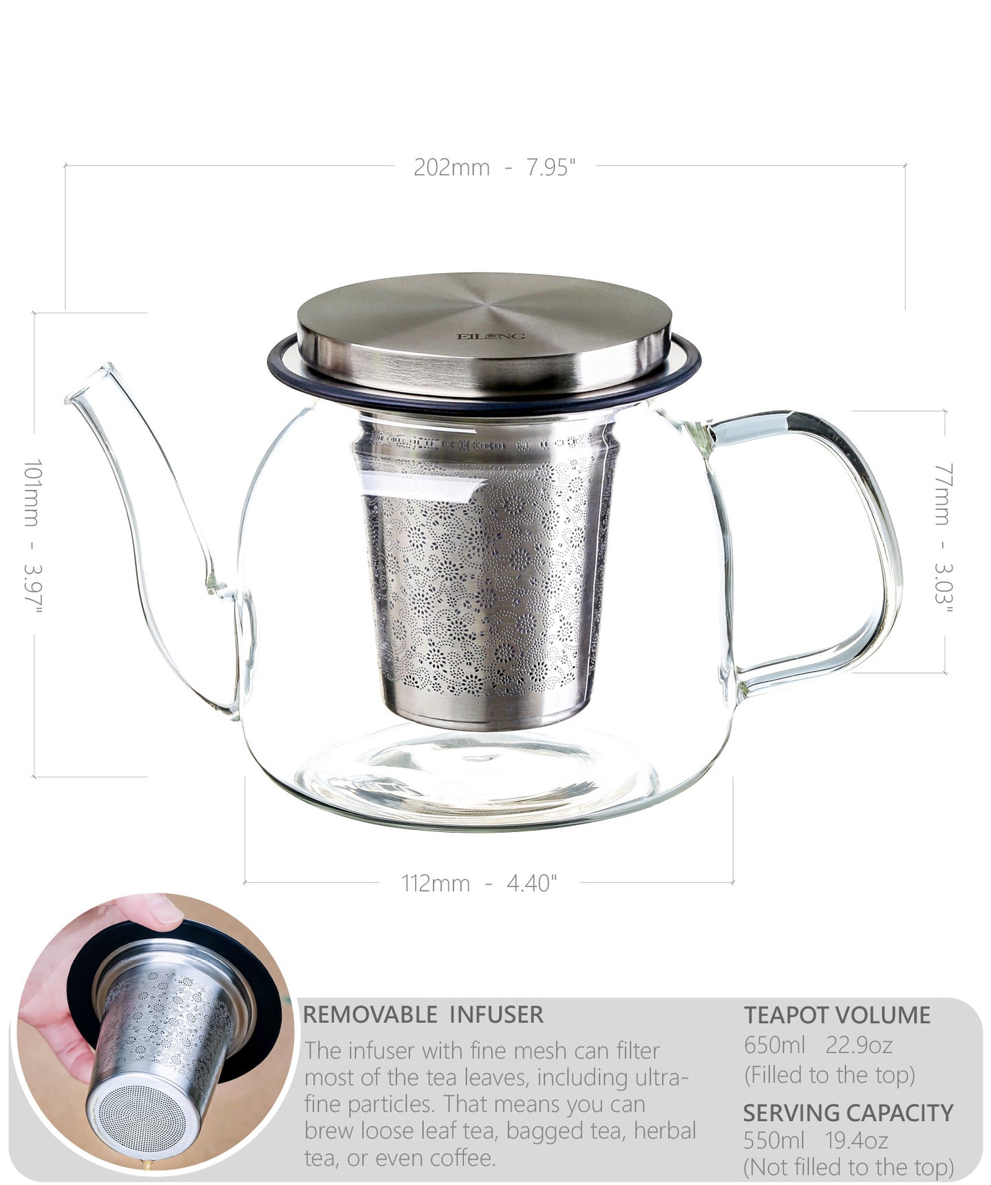 Tea Making Pot Small Stainless Steel Teapot Double Walled Insulated Teapot