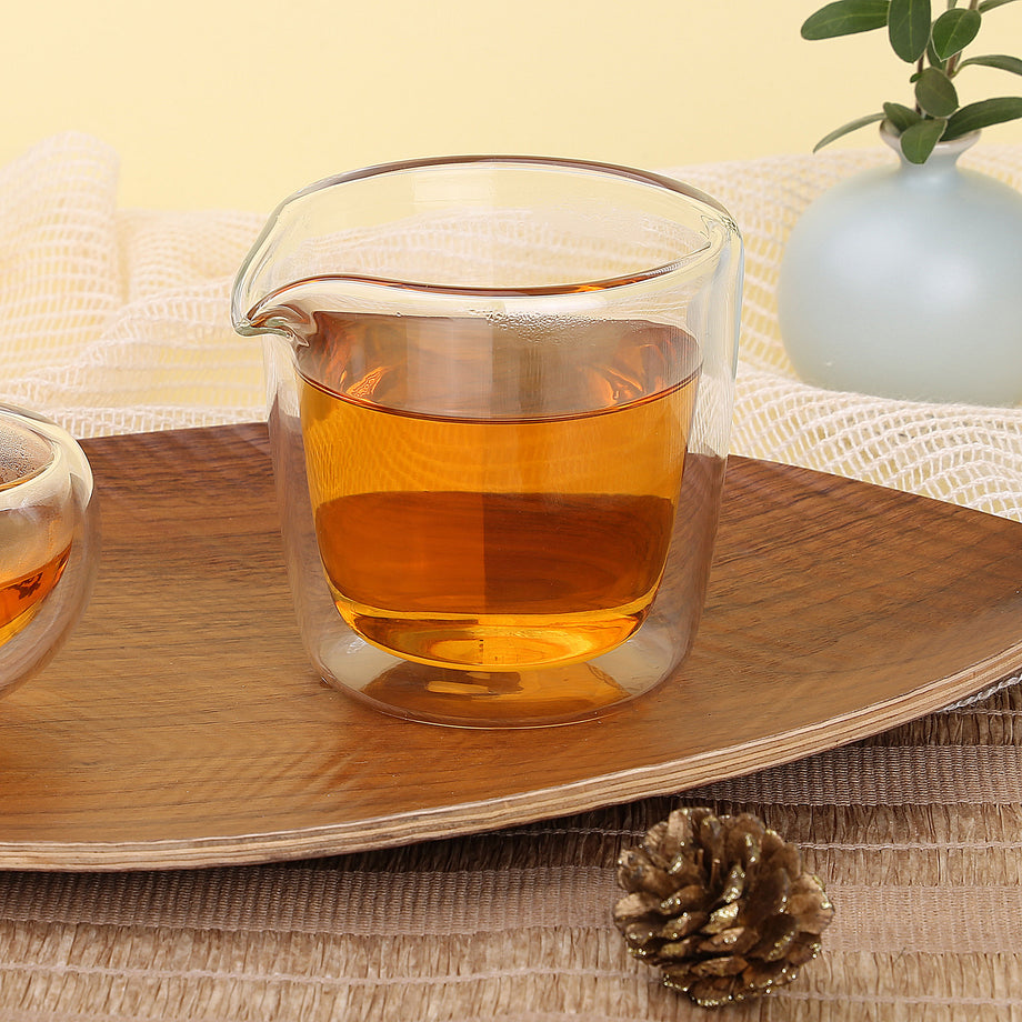 Mozentea Glass Gongfu Tea Pitcher (Cha Hai) - 280ml, Borosilicate Glass, Heat Resistant