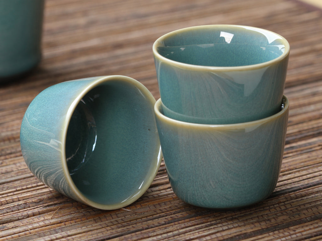 Chinese Tea Cup-Hares Fur Glaze Cup Green 3
