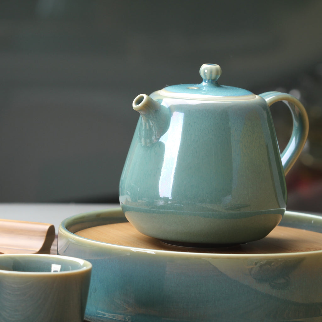 Chinese Teapot-Hare's Fur Glaze Teapot Green 1