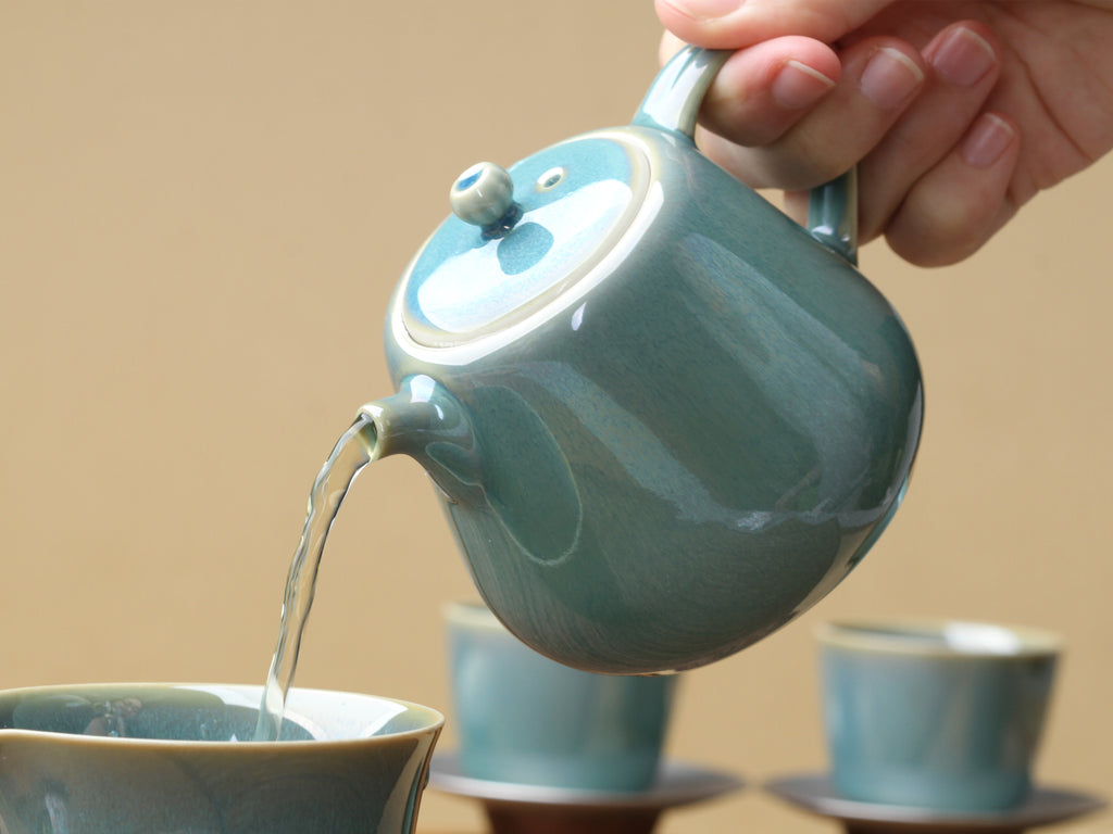 Chinese Teapot-Hare's Fur Glaze Teapot Green 7