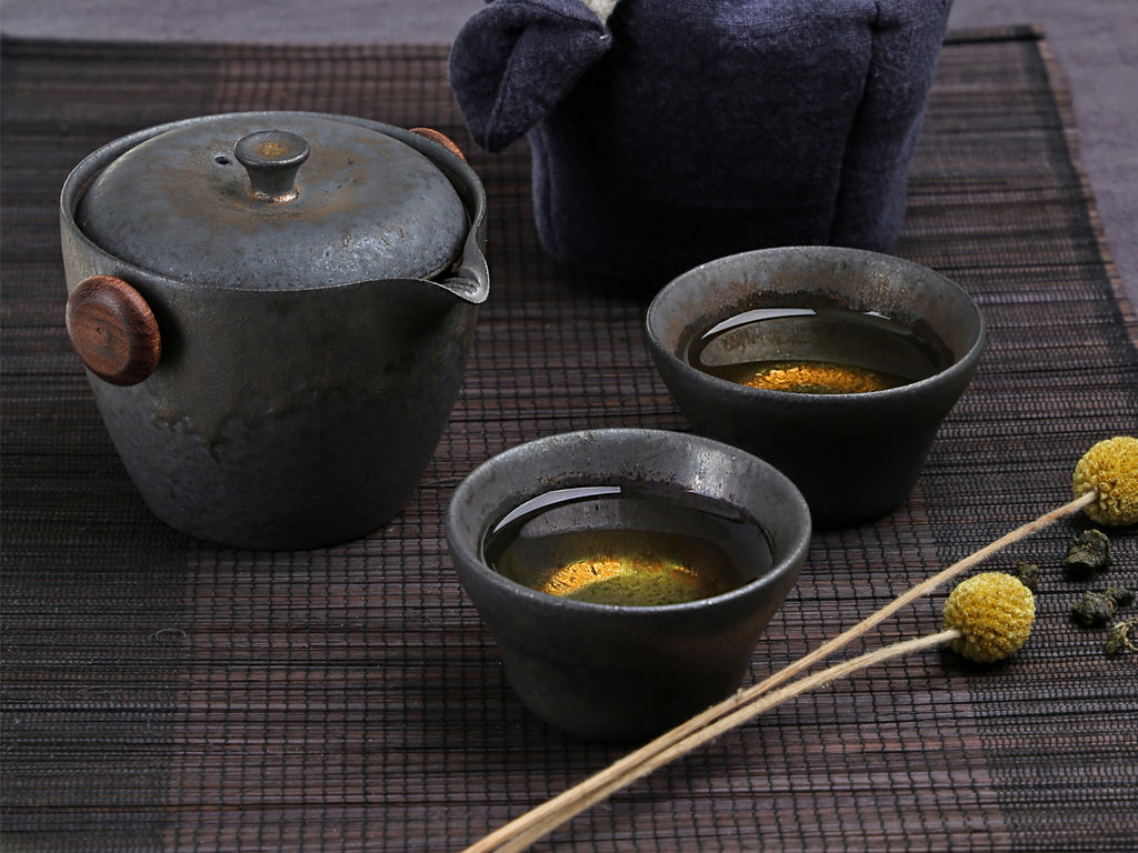Chinese Teapot Set-Iron Glaze Travel Set 03 1