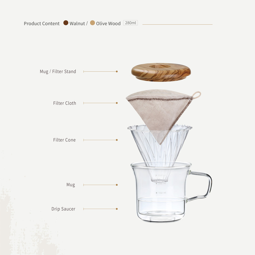 Pour Over Coffee Kit-Minimal Travel Coffee Dripper Mug Set