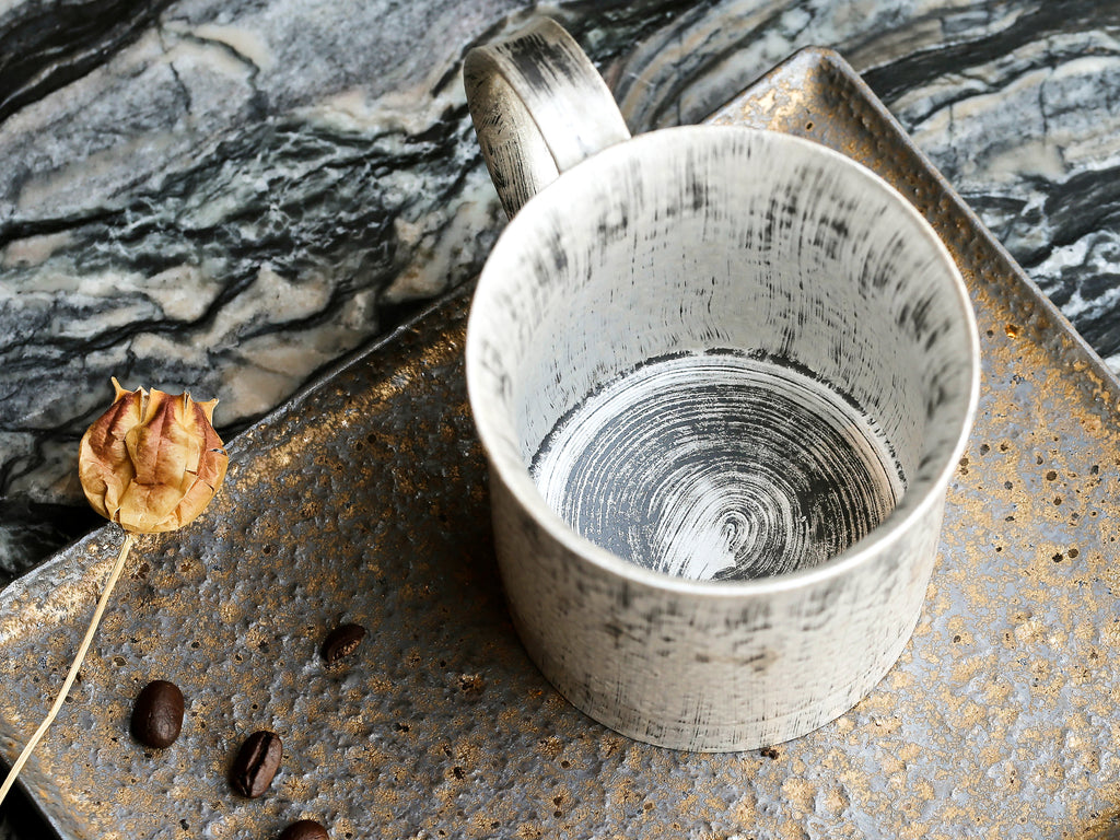 handmade coffee mug-Silver Glaze Classic 03