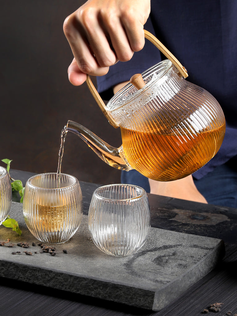 Clear Glass Teapot-Silver Lining Glass Teapot 5