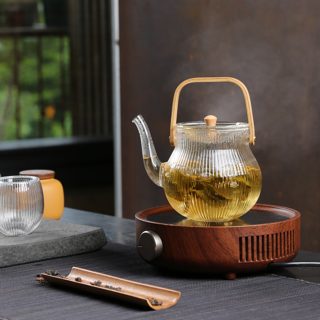 Clear Glass Teapot-Silver Lining Glass Teapot 4