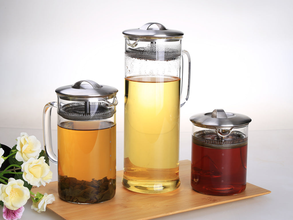 Clear Glass Teapot with Strainer-Tea Master 1L 4