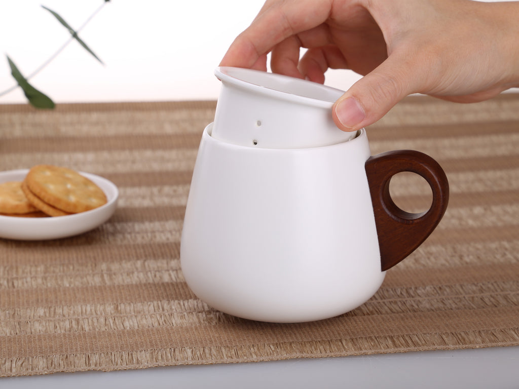 Ceramic Tea Mug with Infuser-The White Truth Infuser Mug 3