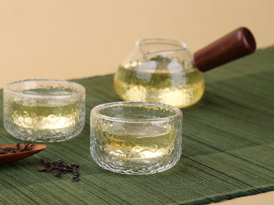 2 inch glass cube teeth cup Glass Tea Cup Set