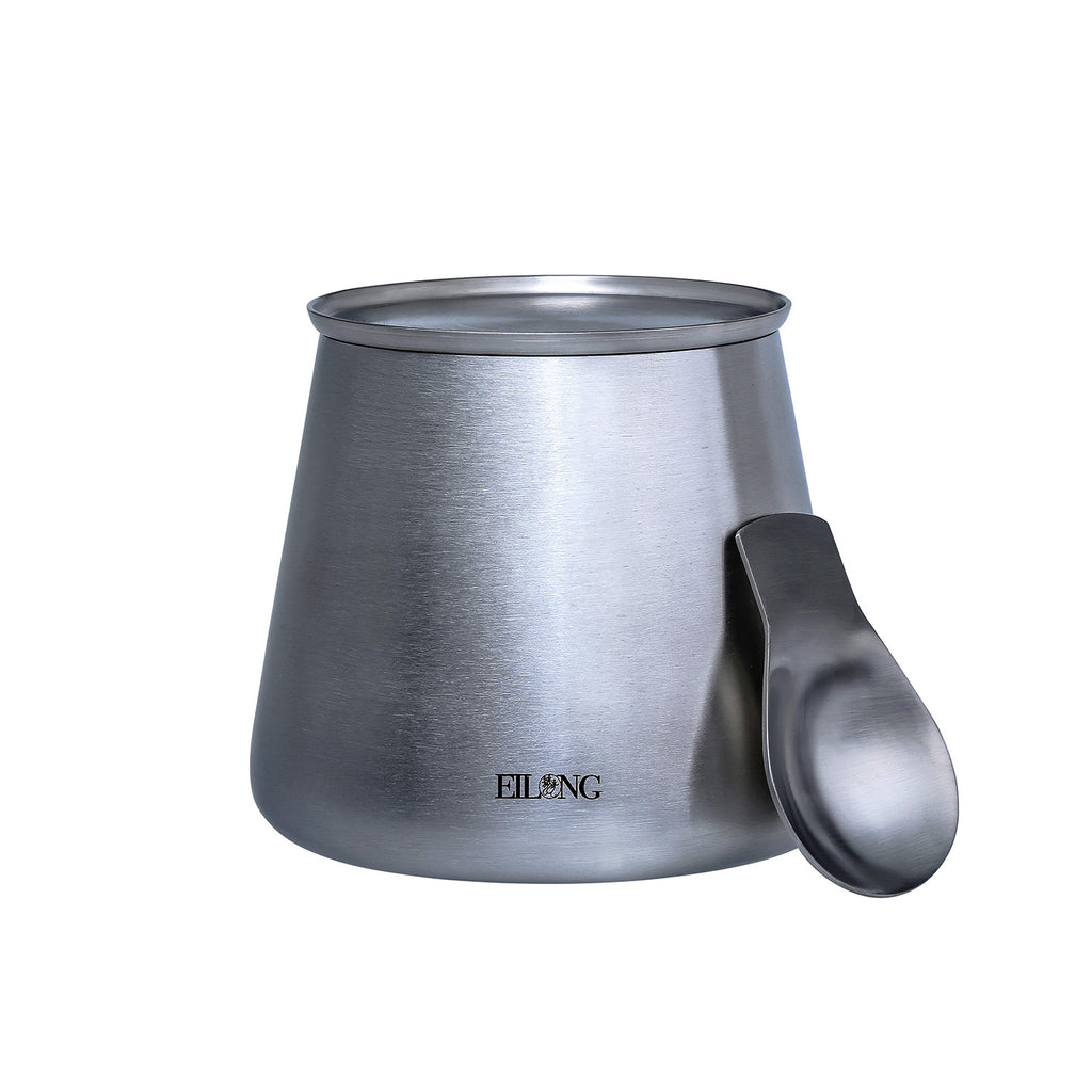 stainless steel canister with lid-mountain 12oz silver