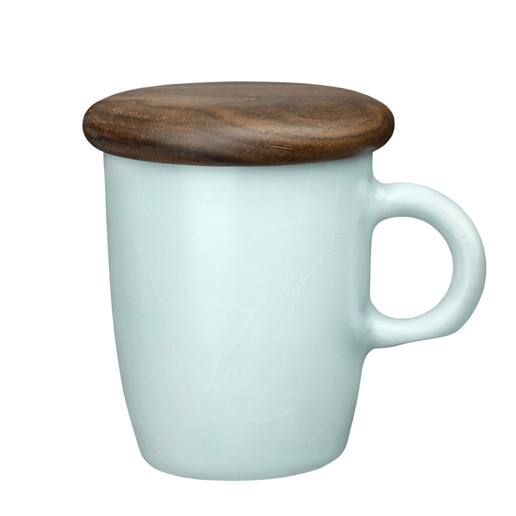 Ceramic Mug with Lid-Bluish Green Ru Ware 280ml