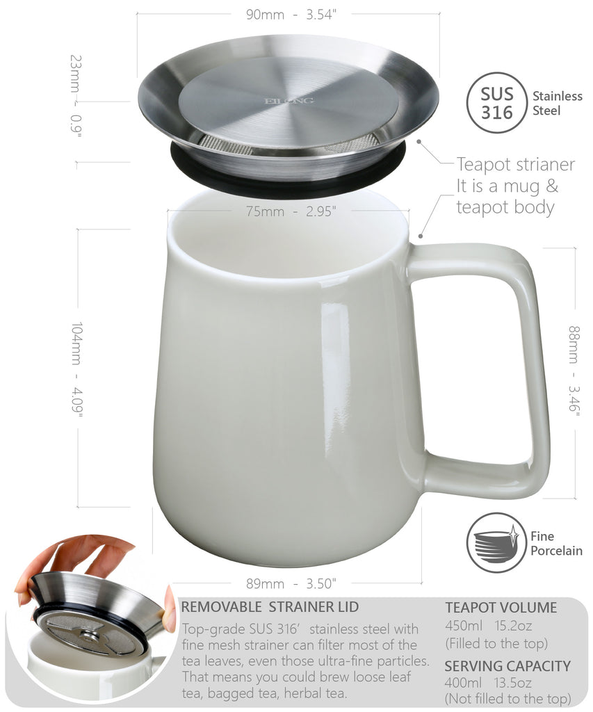 ceramic teapot with filter-tea life 360 teapot 15oz 1