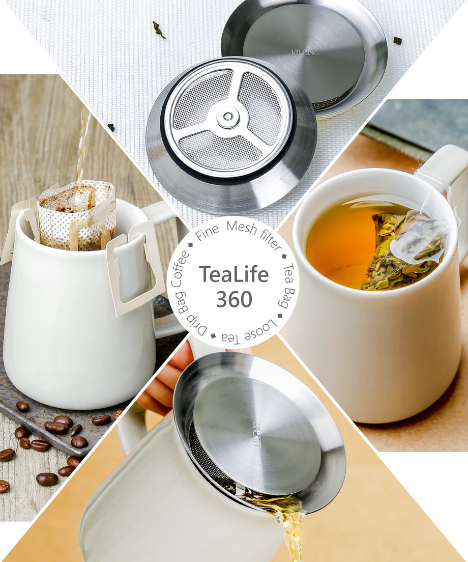 Cookut France ceramic loose tea teapot aqua silicone lid handle