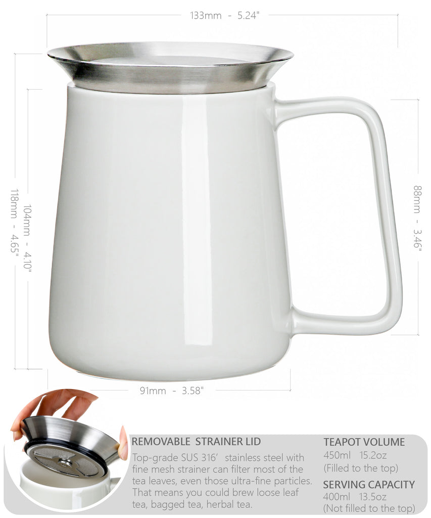 ceramic teapot with filter-tea life 360 teapot 15oz
