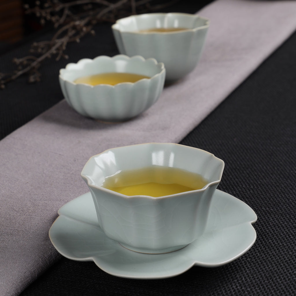 Chinese Bluish Green Ru Ware Teaware-Six Petals Cup 3
