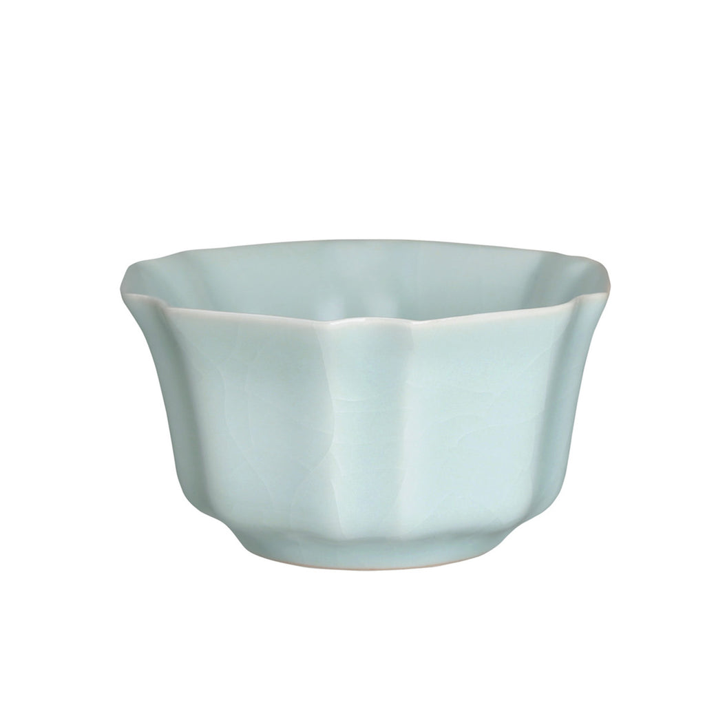 Chinese Bluish Green Ru Ware Teaware-Six Petals Cup