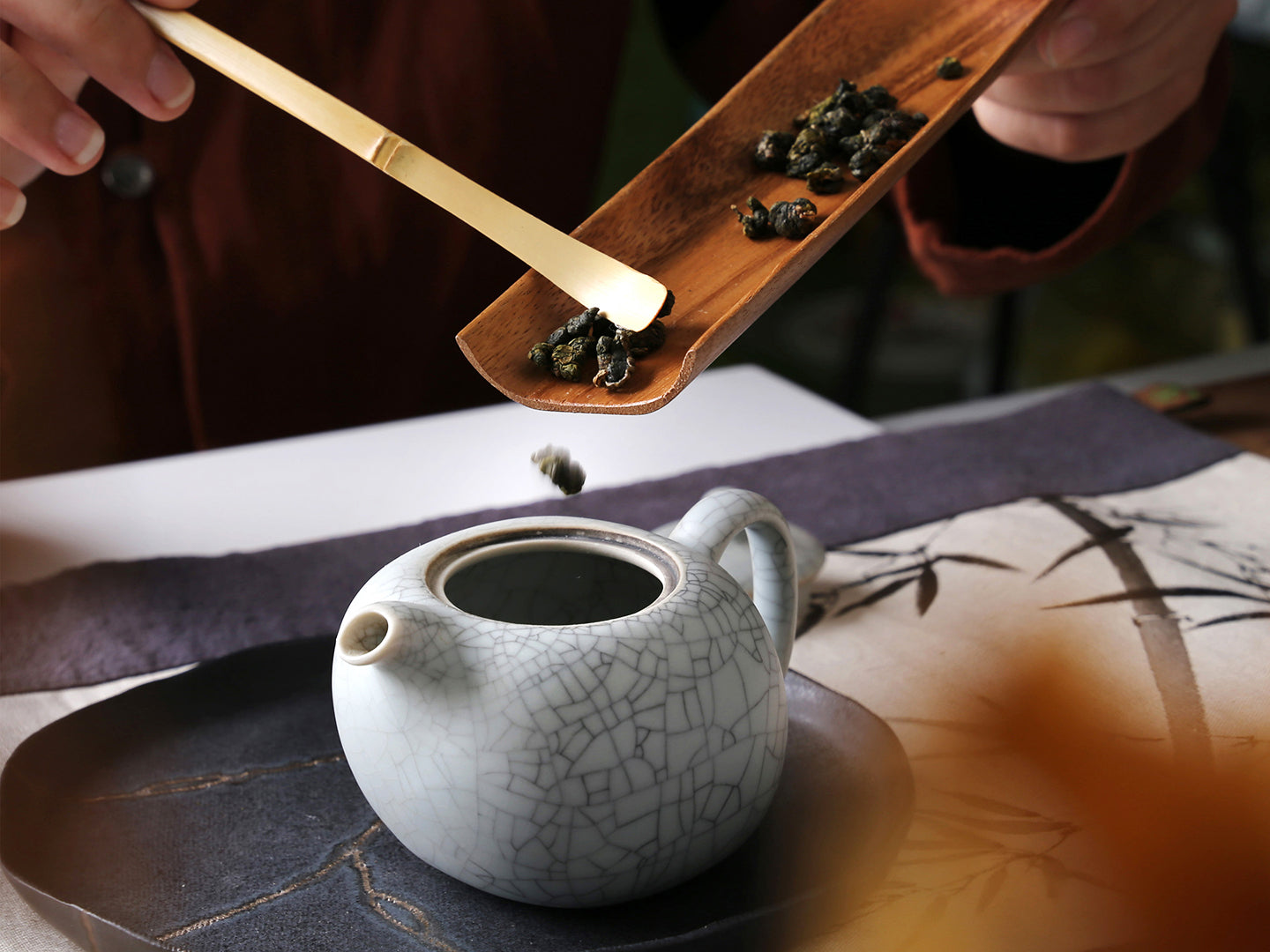 Latão artesanal chá faca cerimônia curiosos casa sândalo do vintage chinês  puer chá faca oolong chá verde caja de te teaware 50 - AliExpress