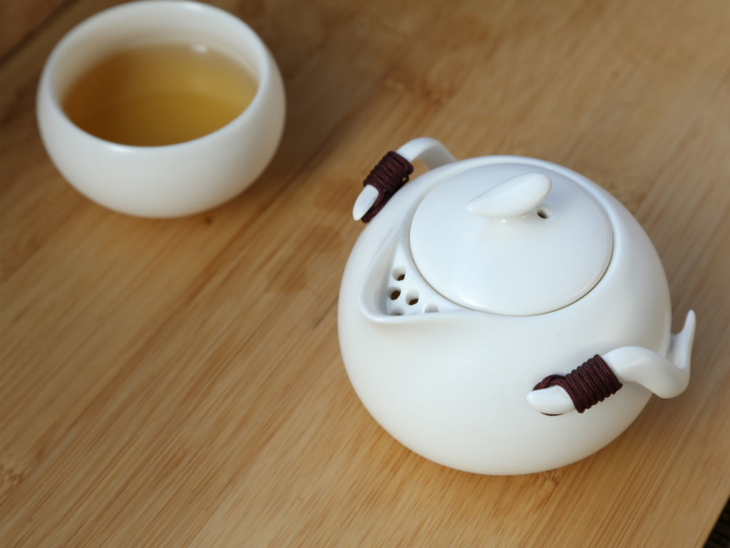White Ceramic Teapot-Chinese Cloud Teapot 4