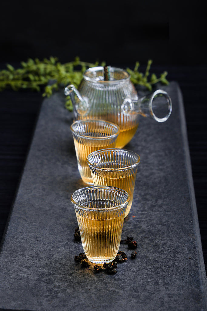 Clear Cup Set for GongFu Tea-Silver Lining Glass Cup