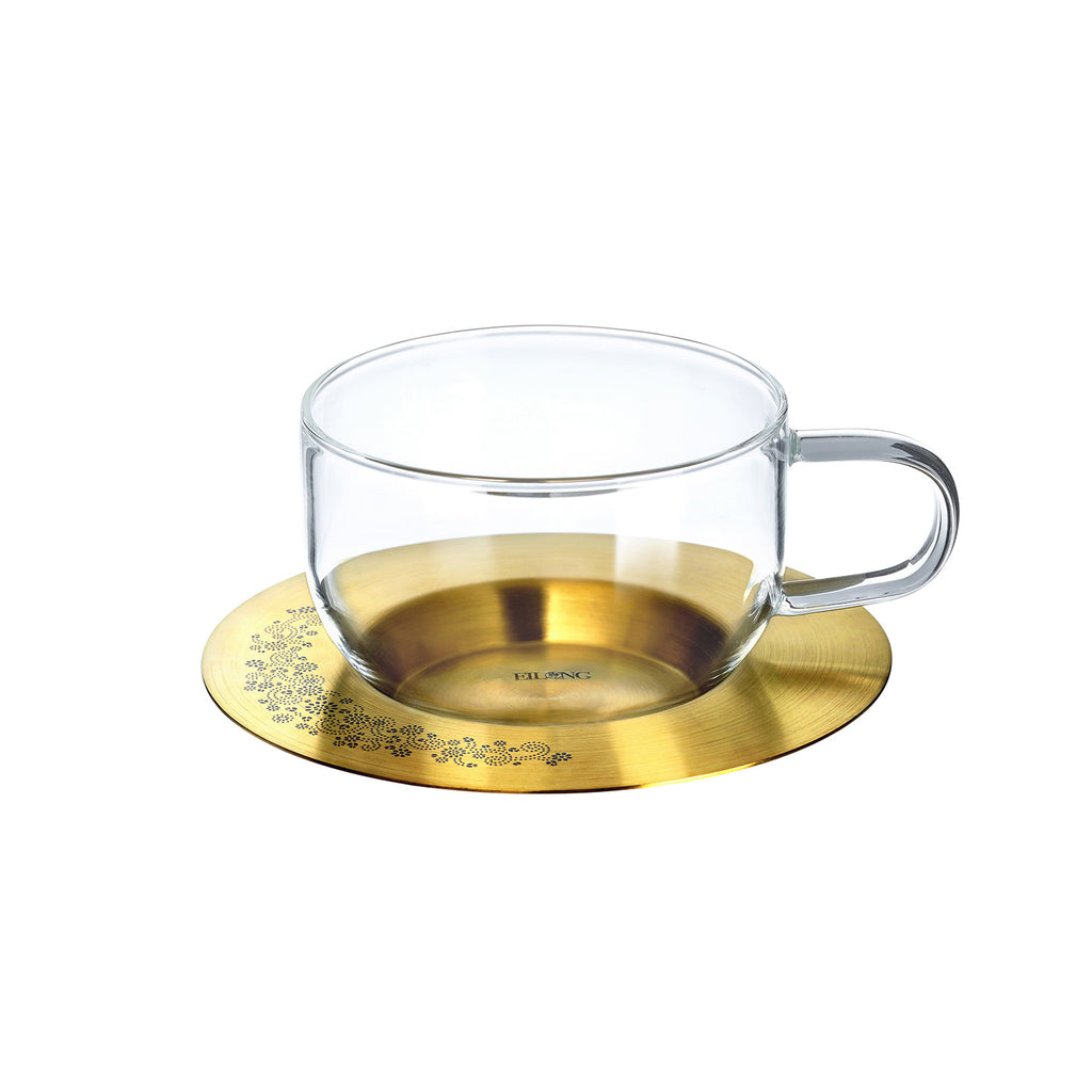 Clear Glass Coffee Cup-Aurora Glass Cup and Saucer luxury